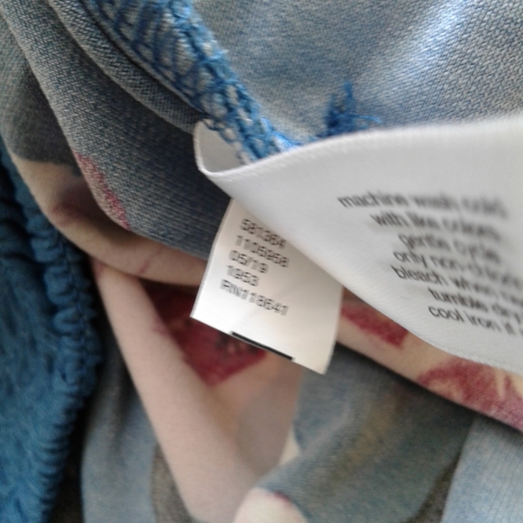 Lane Bryant Floral Wide Leg Smocked Jumpsuit Blue Pink NWT Size 22/24 - Picture 12 of 12